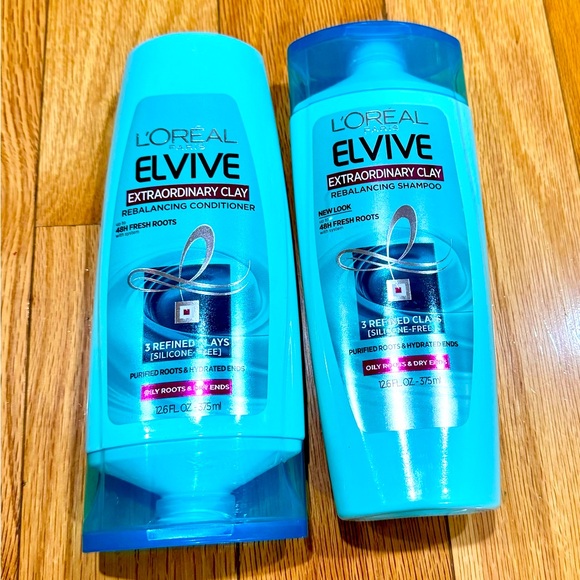 NWT L’Oréal Paris Elvive Extraordinary Clay Rebalancing Shampoo & Conditioner - Picture 1 of 2